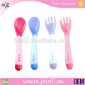 Wholesale Temperature Sensing Plastic and Rubber Spoon Set Baby Spoon